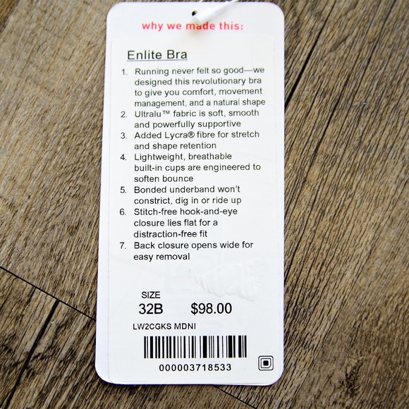 NWT Lululemon Enlite Bra Midnight Navy 32B - Picture 3 of 3